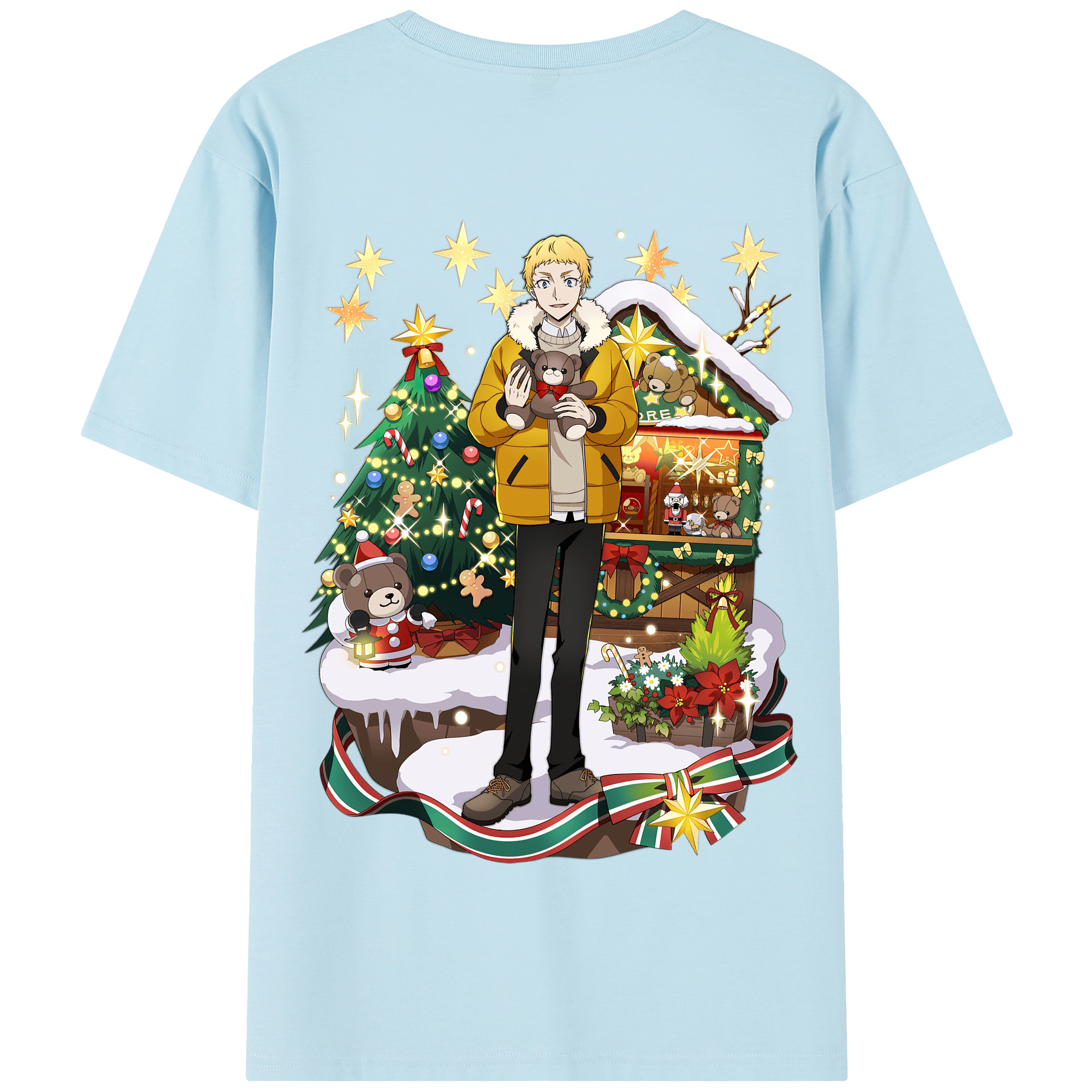 （画像用） 文豪ストレイドッグス Bungo Stray Dogs 綿100％半袖Tシャツ（背面プリント）